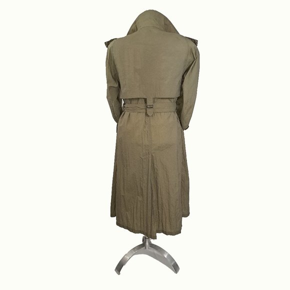 Double Breasted Trench Rain Coat Vintage 80s 90s Rare Find - Picture 5 of 6